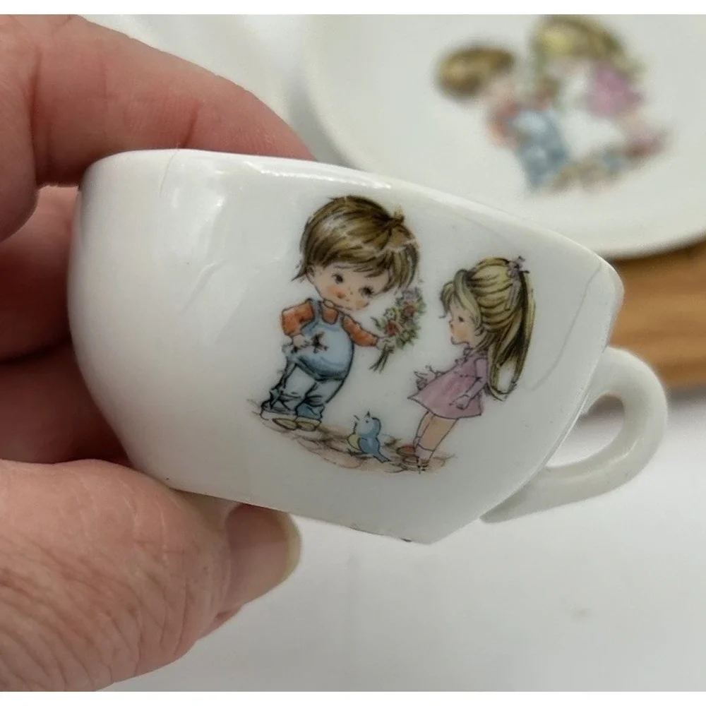Vintage 1950s Grantcrest Child's Tea Set 11 Pieces‎ replacement Boy Girl Flower